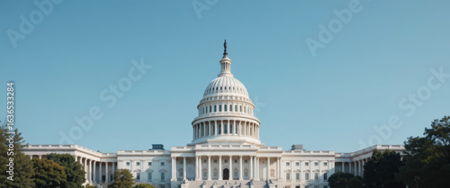 Exploring the u.S. Capitol building washington d.C. Architectural marvel clear sky front view national symbol of democracy