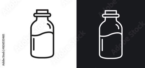 Milk bottle icon. Thin Linear Style Designs for web design and infographics