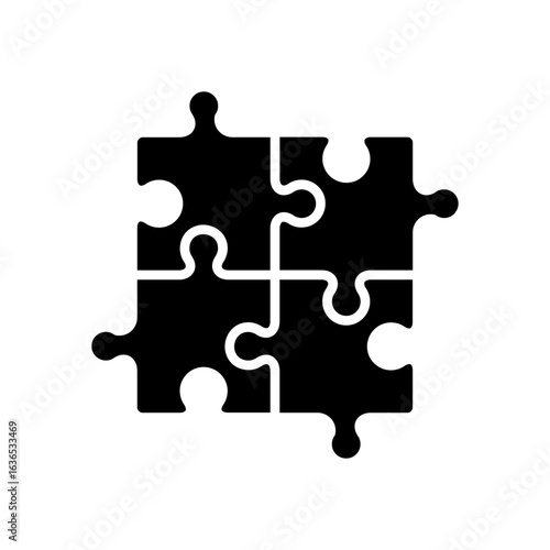 Puzzle compatible icon. Jigsaw agreement vector illustration on white isolated background. Icon vector illustrator