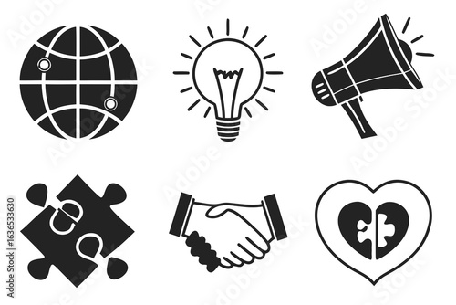 Business icons isolated on white background