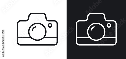 Camera icon. Thin Linear Style Designs for web design and infographics
