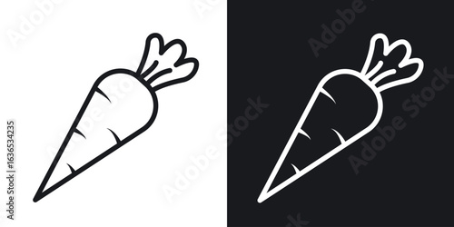 Carrot icon. Thin Linear Style Designs for web design and infographics