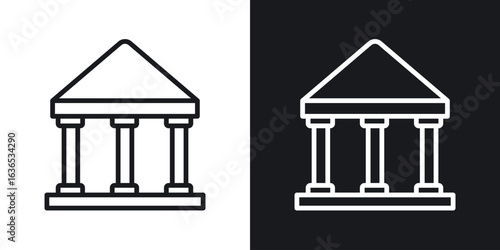 Bank icon. Thin Linear Style Designs for web design and infographics