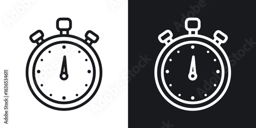 Stop watch icon. Thin Linear Style Designs for web design and infographics