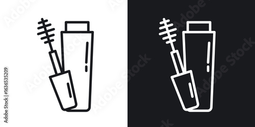 Mascara brush icon. Thin Linear Style Designs for web design and infographics