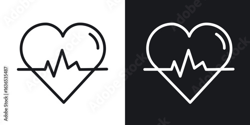Heartbeat icon. Thin Linear Style Designs for web design and infographics