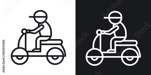 Food delivery icon. Thin Linear Style Designs for web design and infographics