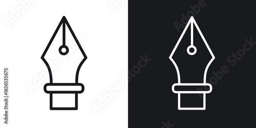 Fountain pen icon. Thin Linear Style Designs for web design and infographics