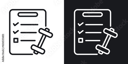 Fitness plan icon. Thin Linear Style Designs for web design and infographics