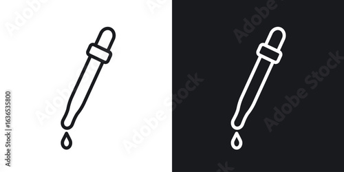 Dropper pipette icon. Thin Linear Style Designs for web design and infographics