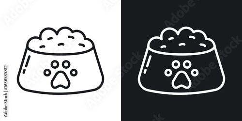 Dog food icon. Thin Linear Style Designs for web design and infographics