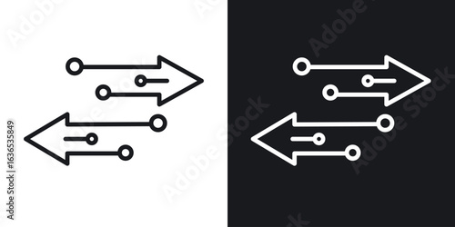 Data transfer icon. Thin Linear Style Designs for web design and infographics