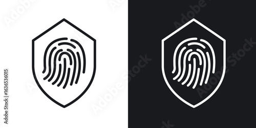 Biometric security icon. Thin Linear Style Designs for web design and infographics