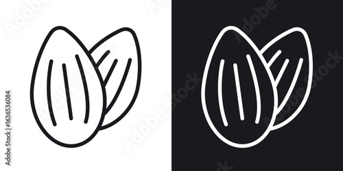 Almond icon. Thin Linear Style Designs for web design and infographics
