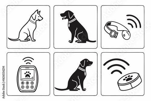 Dog technology icons