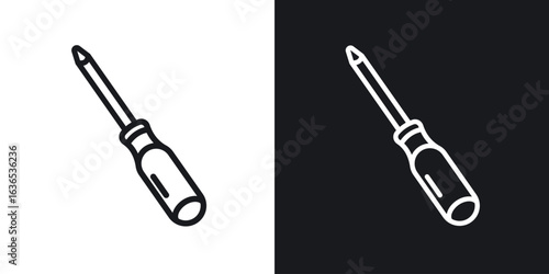Screwdriver icon. Thin Linear Style Designs for web design and infographics