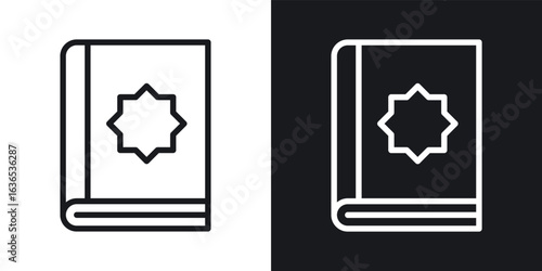 Quran book icon. Thin Linear Style Designs for web design and infographics