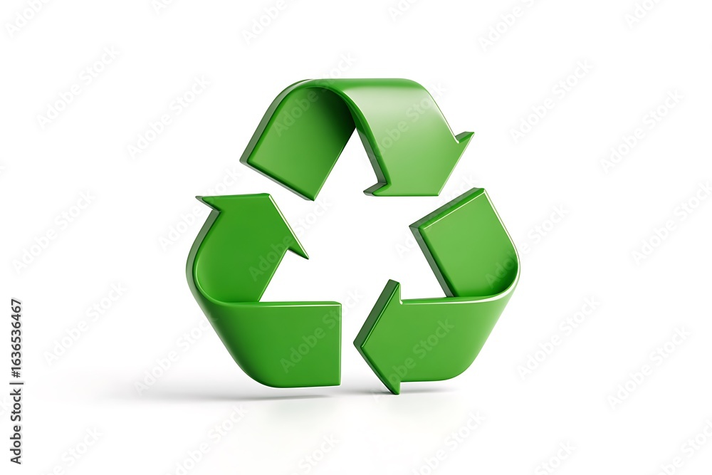 Fototapeta premium Vibrant green recycling symbol representing sustainability and ecological responsibility