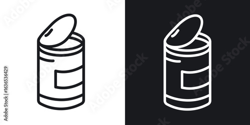 Canned food icon. Thin Linear Style Designs for web design and infographics