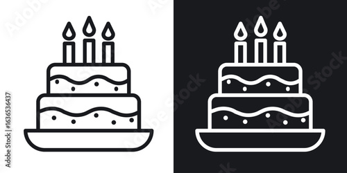 Cake icon. Thin Linear Style Designs for web design and infographics