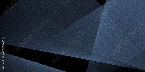 Modern black blue abstract background. Minimal. Color gradient. Dark. Web banner. Geometric shape. 3d effect. Lines stripes triangles.