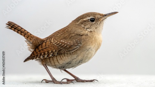 House wren on studio background