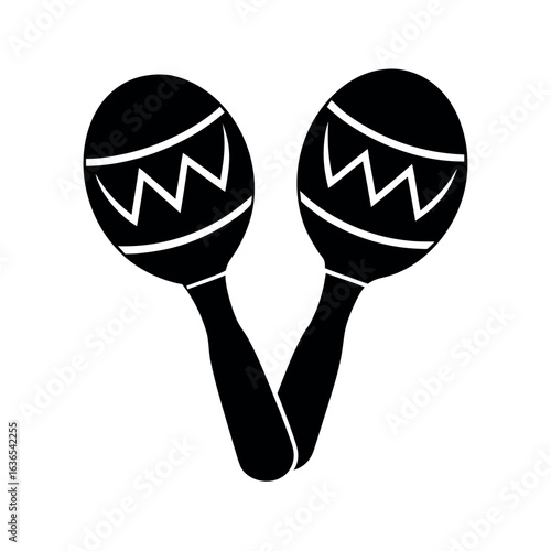 Latin maracas musical instrument silhouette