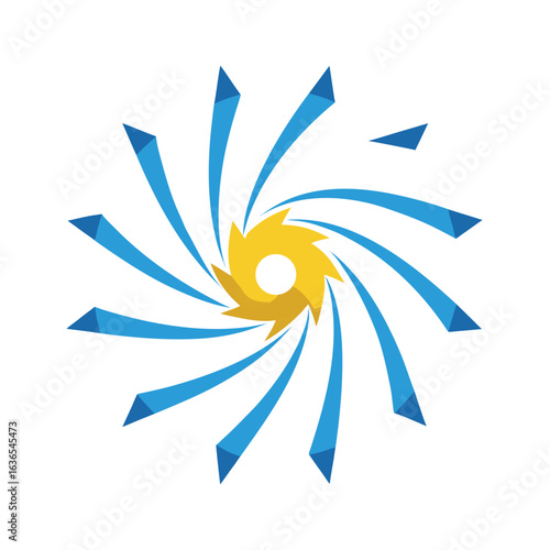 Fracture beam whirl colorful abstract pattern vector art illustration