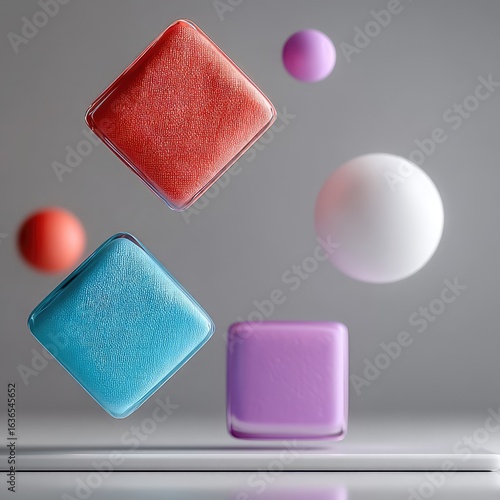 Abstract Minimal Pastel Blocks and Orb Composition