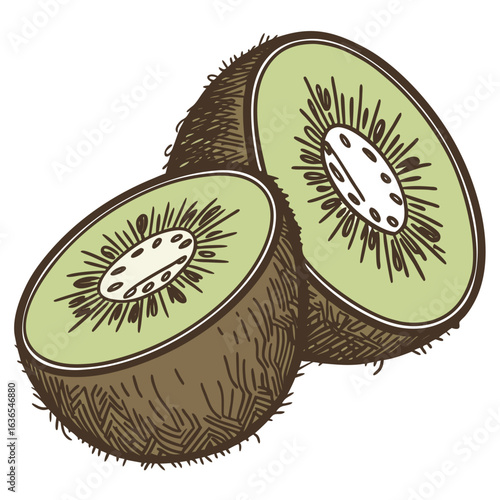 kiwi fruit on white background