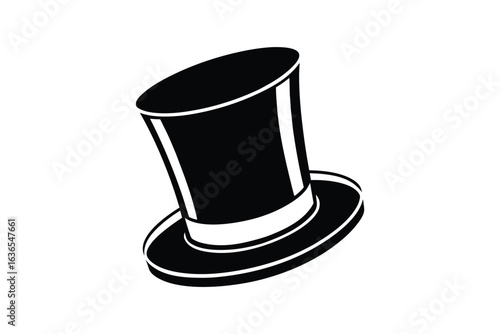 Classic Top Hat Silhouette Illustration Design Element
