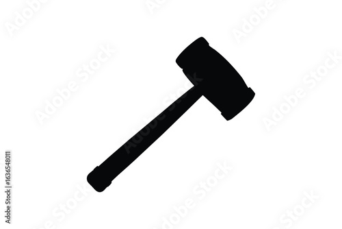 Simple Black and White Gavel Illustration in Silhouette Style for Legal and Auction Concepts silhouette