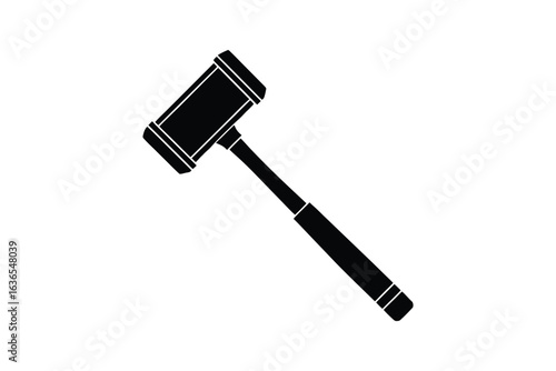 Gavel Illustration Depicting Justice and Legal Proceedings in a Bold Silhouette Style silhouette
