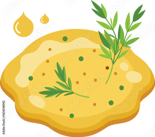 Flatbread with fresh herbs and olive oil