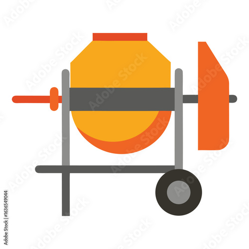 Vector art of concrete mixer machine for construction and building industry