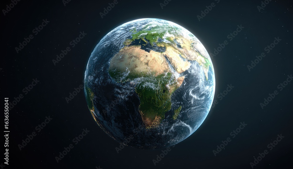 Fototapeta premium Earth globe, space background, environmental awareness