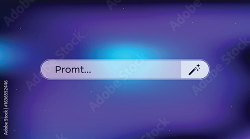 AI Search Prompt Bar with Magic Wand Icon on Gradient Background Vector 
