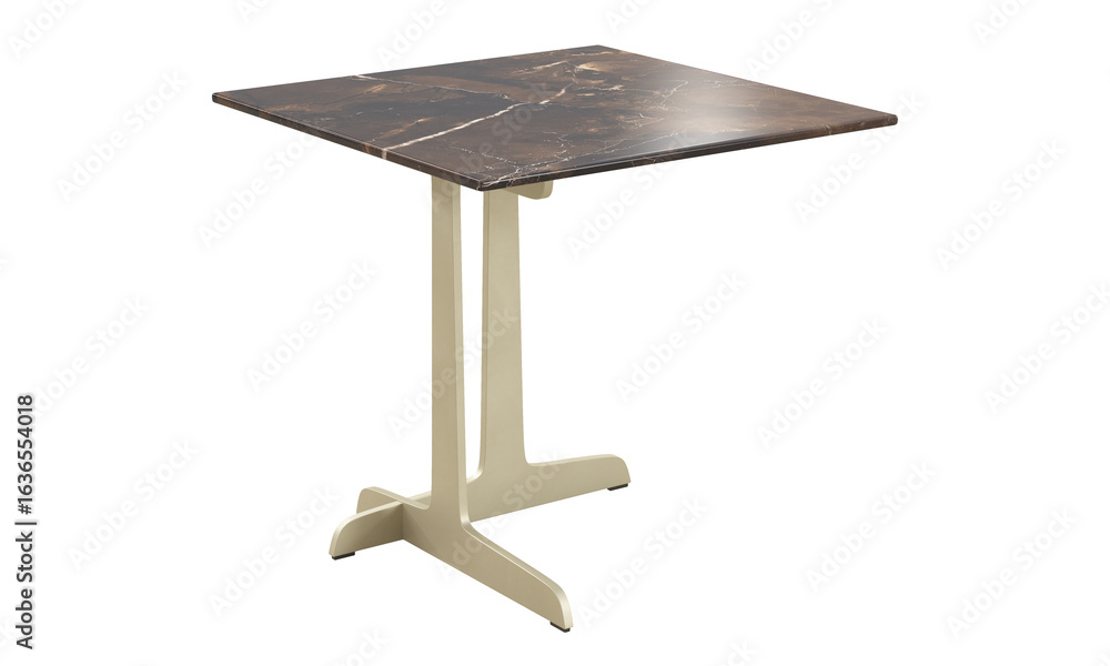 Modern style square accent table with marble top and brass base. 3d render Modern style square accent table with marble top and brass base. 3d render