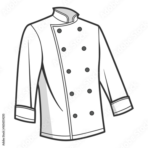 Classic double breasted chef coat vector illustration