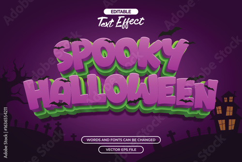 Spooky halloween editable text effect with 3d text style