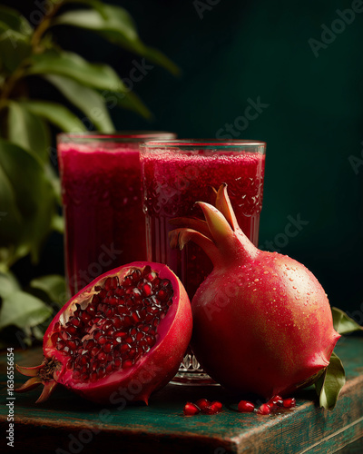 Pomegranate Juice Still Life: Refreshing and Healthy