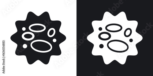 White blood cell icon in black and white glyph versions