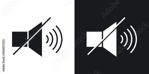 Mute sound icon in black and white glyph versions