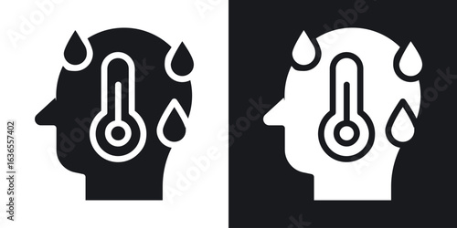 Fever icon in black and white glyph versions