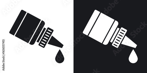 eye drop icon in black and white glyph versions