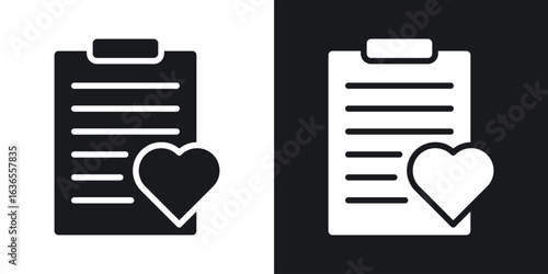 Wish list icon in black and white glyph versions