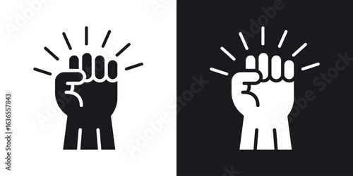 Will power icon in black and white glyph versions