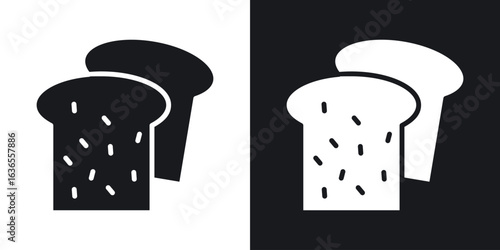 White bread icon in black and white glyph versions