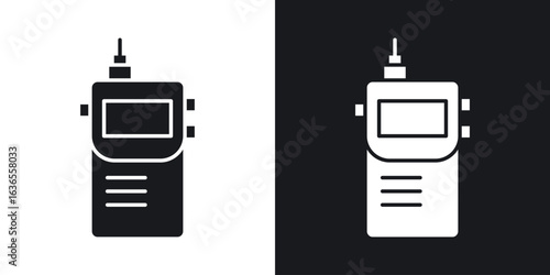 Walkie talkie icon in black and white glyph versions