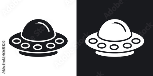UFO icon in black and white glyph versions